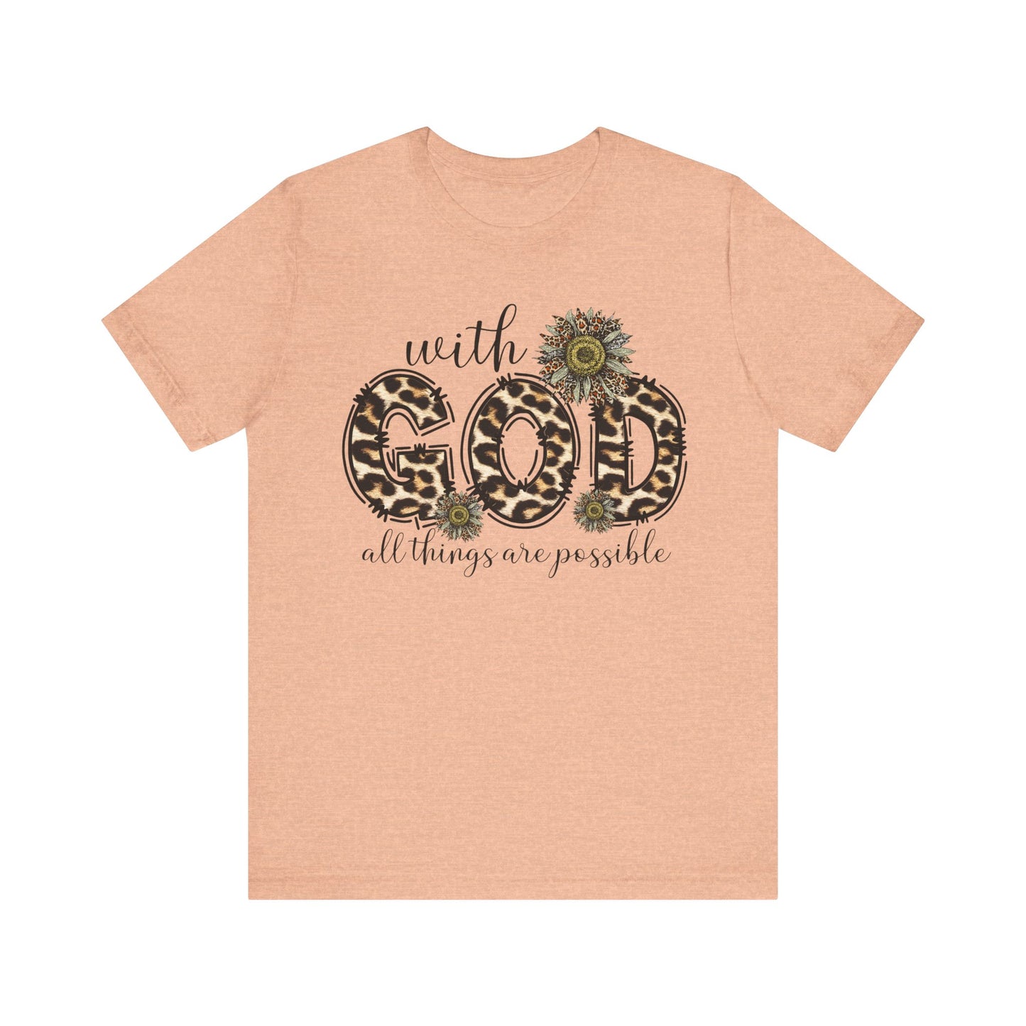 "With God, All Things Are Possible – Leopard Print & Sunflower"