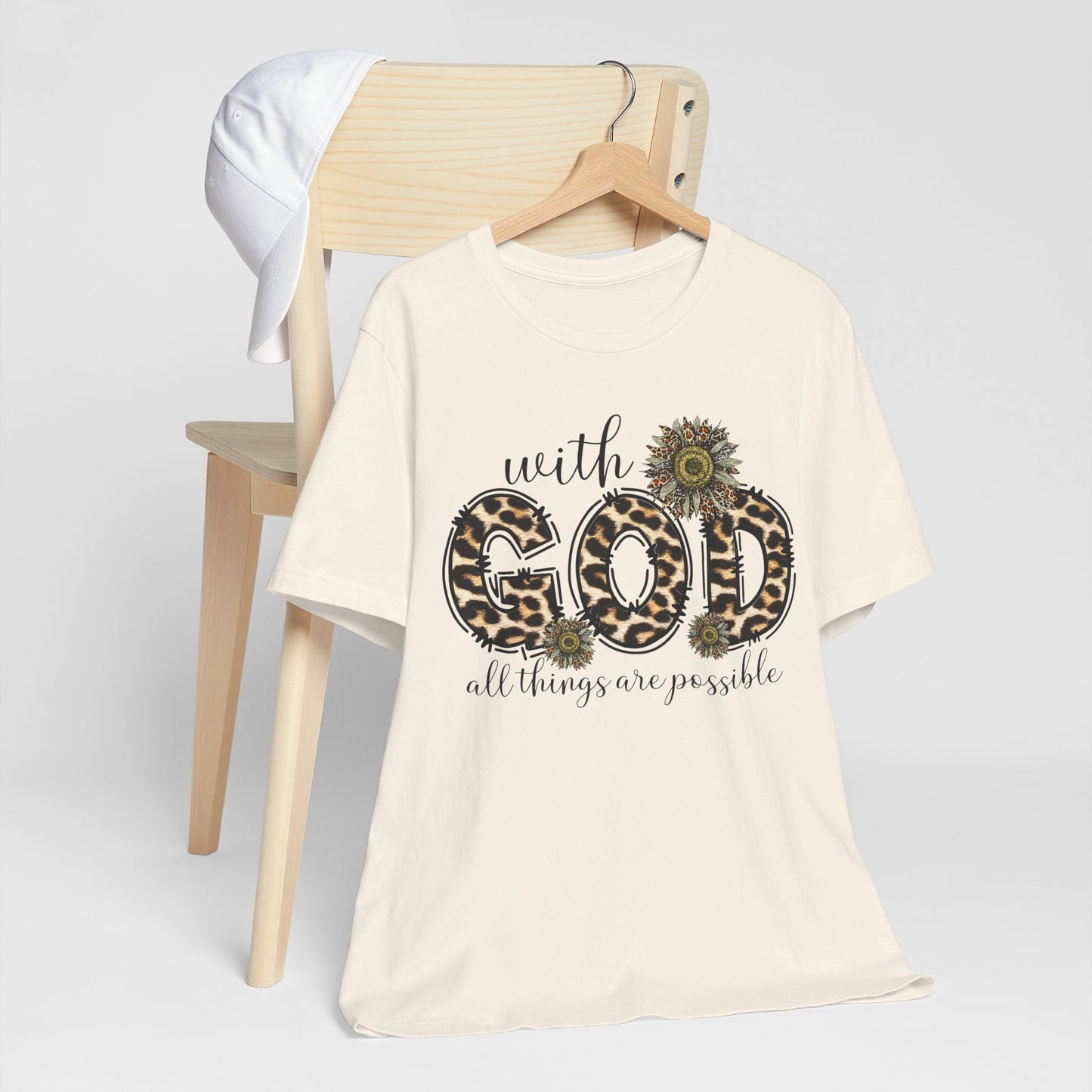 "With God, All Things Are Possible – Leopard Print & Sunflower"