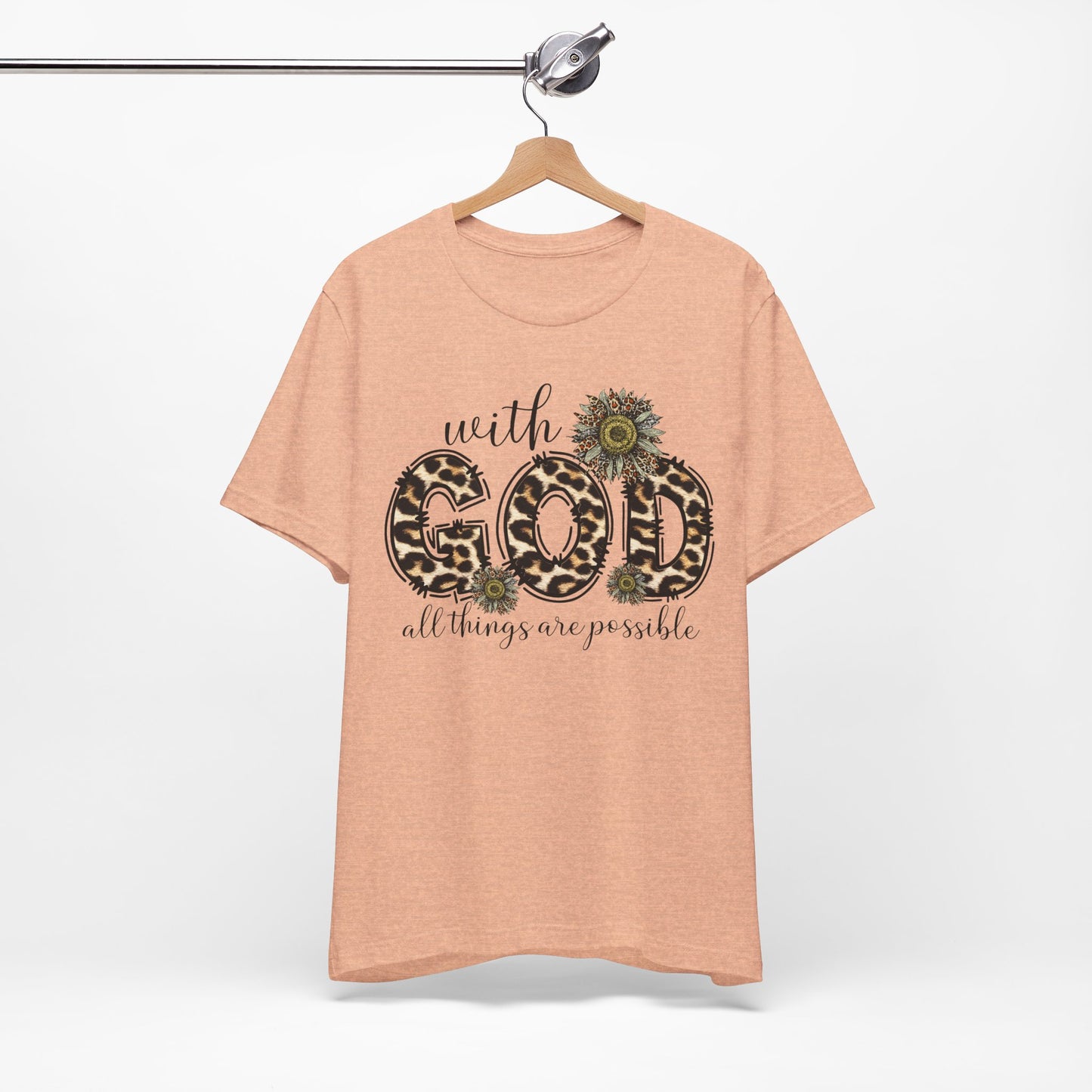 "With God, All Things Are Possible – Leopard Print & Sunflower"