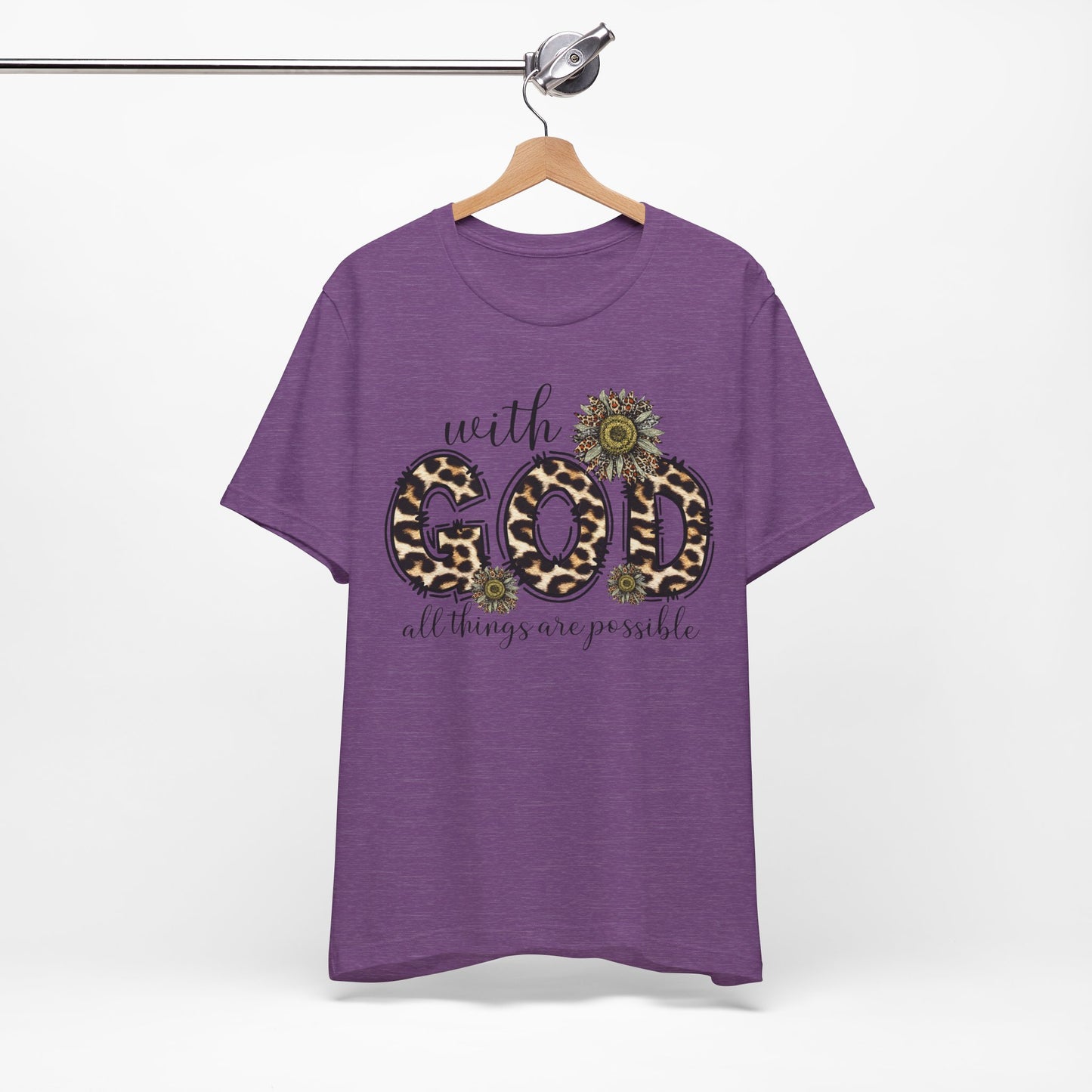 "With God, All Things Are Possible – Leopard Print & Sunflower"