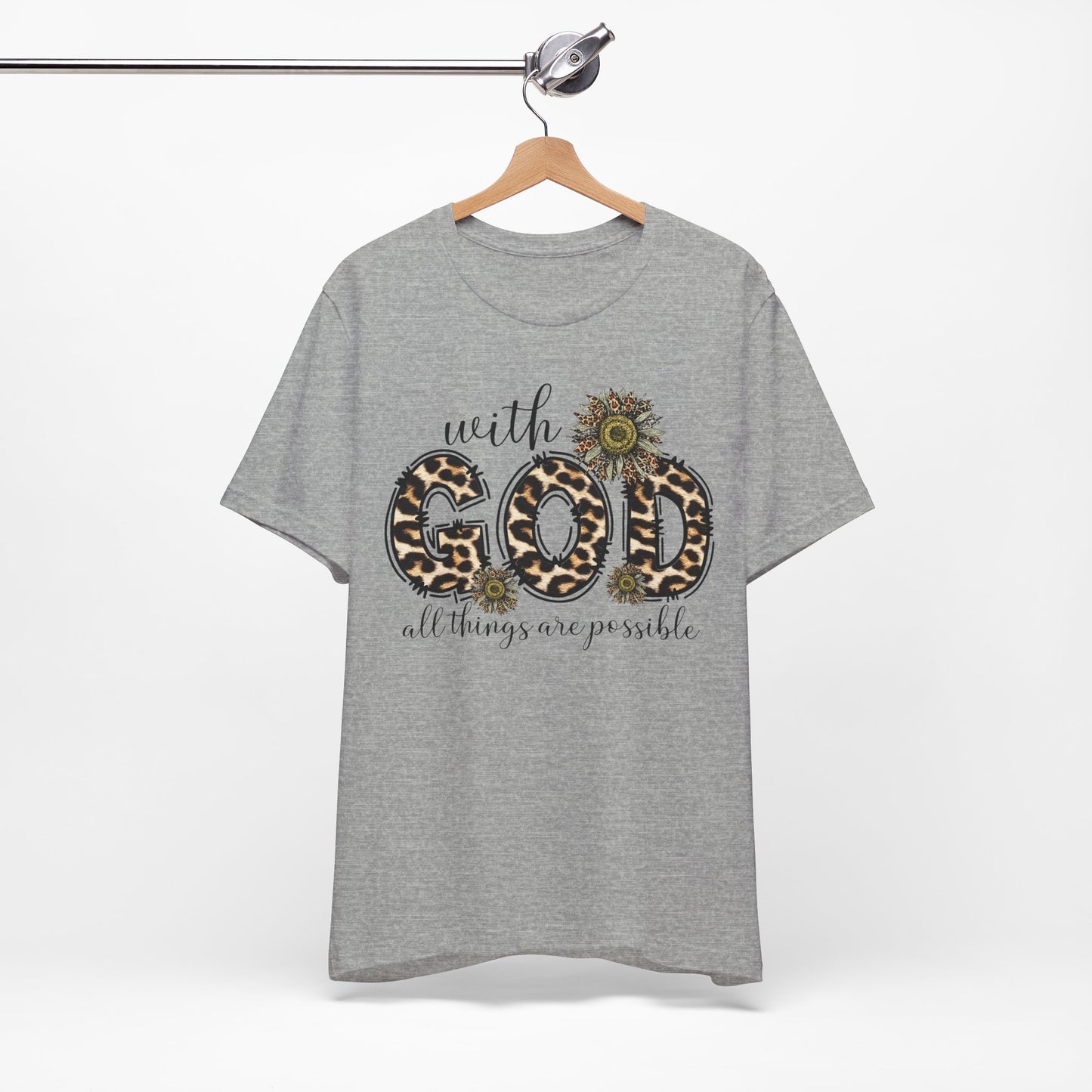 "With God, All Things Are Possible – Leopard Print & Sunflower"