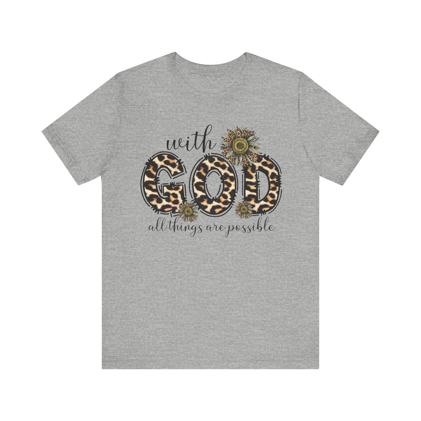 "With God, All Things Are Possible – Leopard Print & Sunflower"