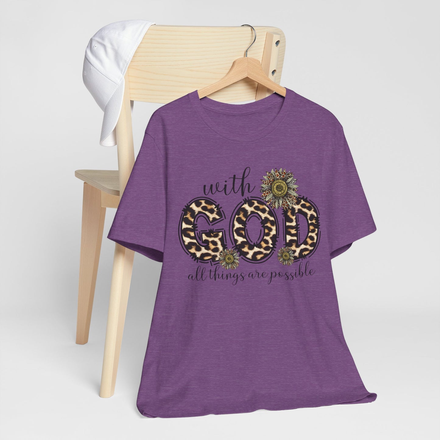 "With God, All Things Are Possible – Leopard Print & Sunflower"