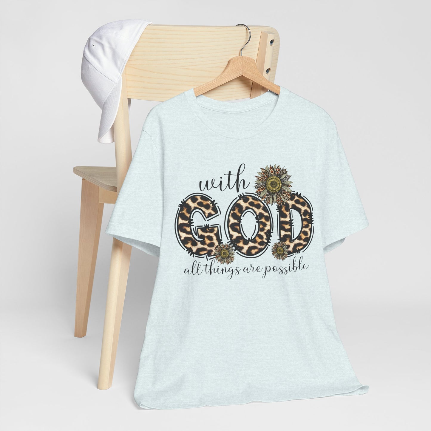 "With God, All Things Are Possible – Leopard Print & Sunflower"
