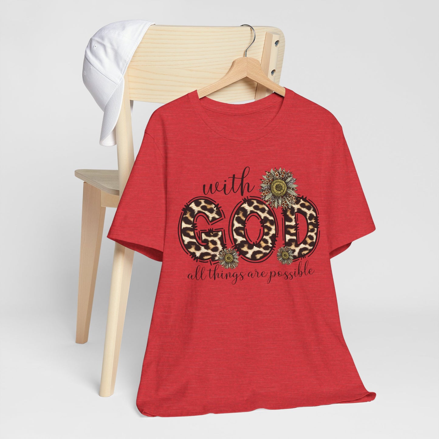 "With God, All Things Are Possible – Leopard Print & Sunflower"