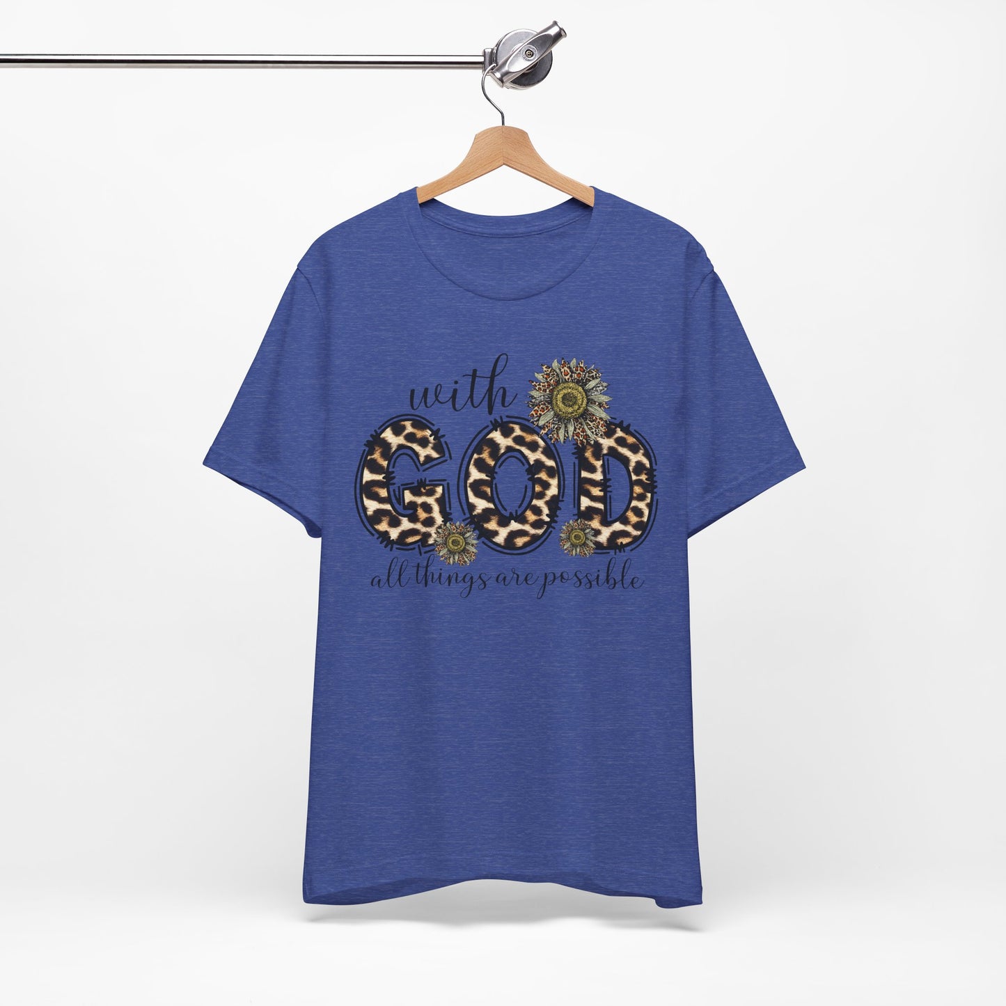 "With God, All Things Are Possible – Leopard Print & Sunflower"