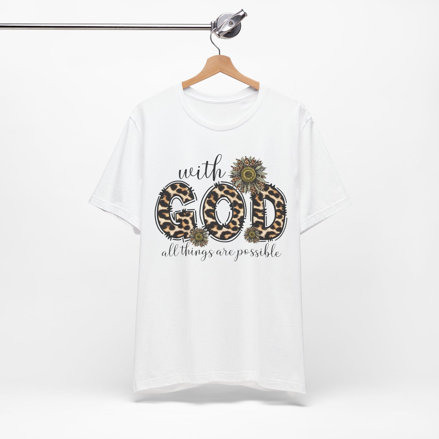 "With God, All Things Are Possible – Leopard Print & Sunflower"