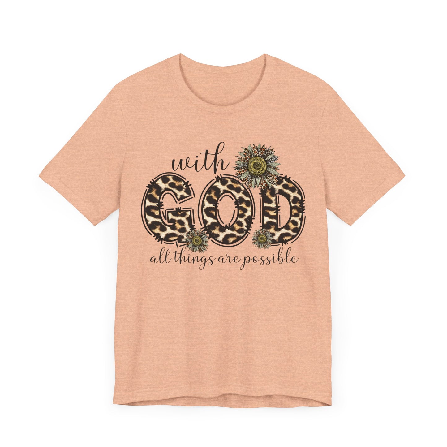 "With God, All Things Are Possible – Leopard Print & Sunflower"
