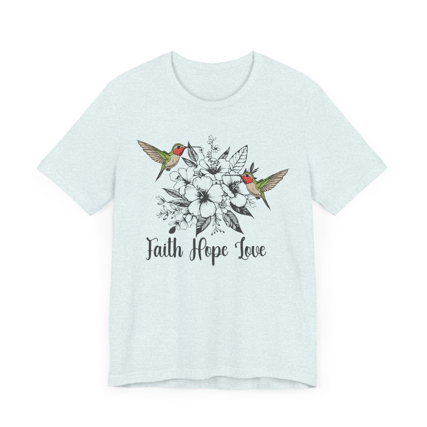 "Floral Faith and Hummingbird Design"
