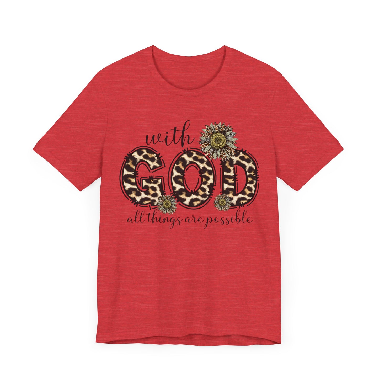 "With God, All Things Are Possible – Leopard Print & Sunflower"