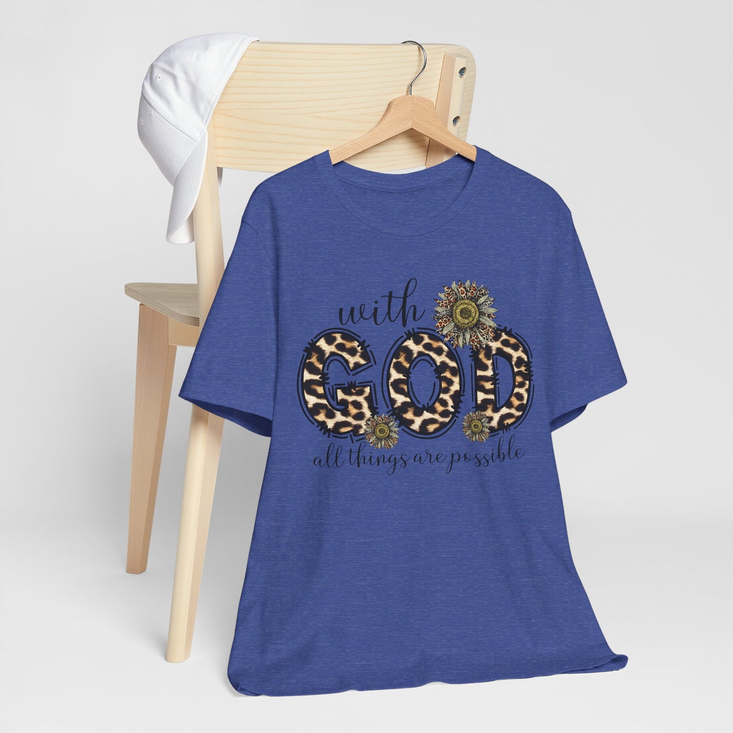 "With God, All Things Are Possible – Leopard Print & Sunflower"
