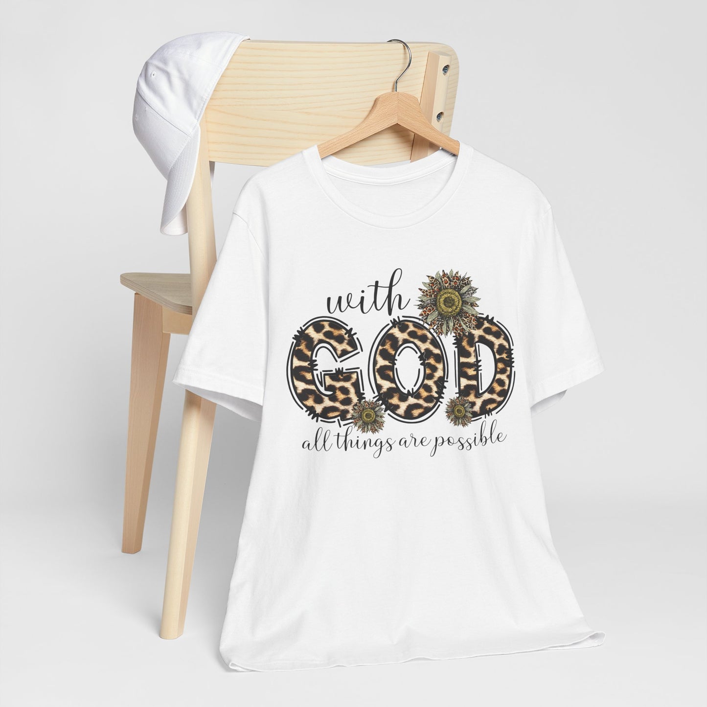"With God, All Things Are Possible – Leopard Print & Sunflower"