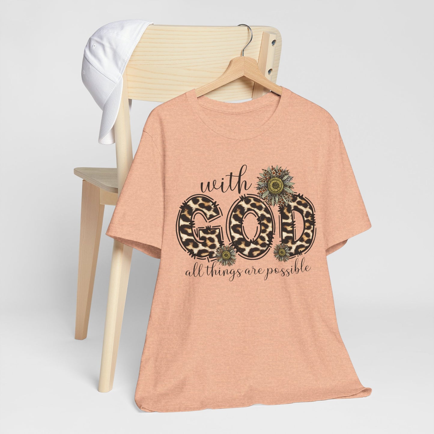 "With God, All Things Are Possible – Leopard Print & Sunflower"