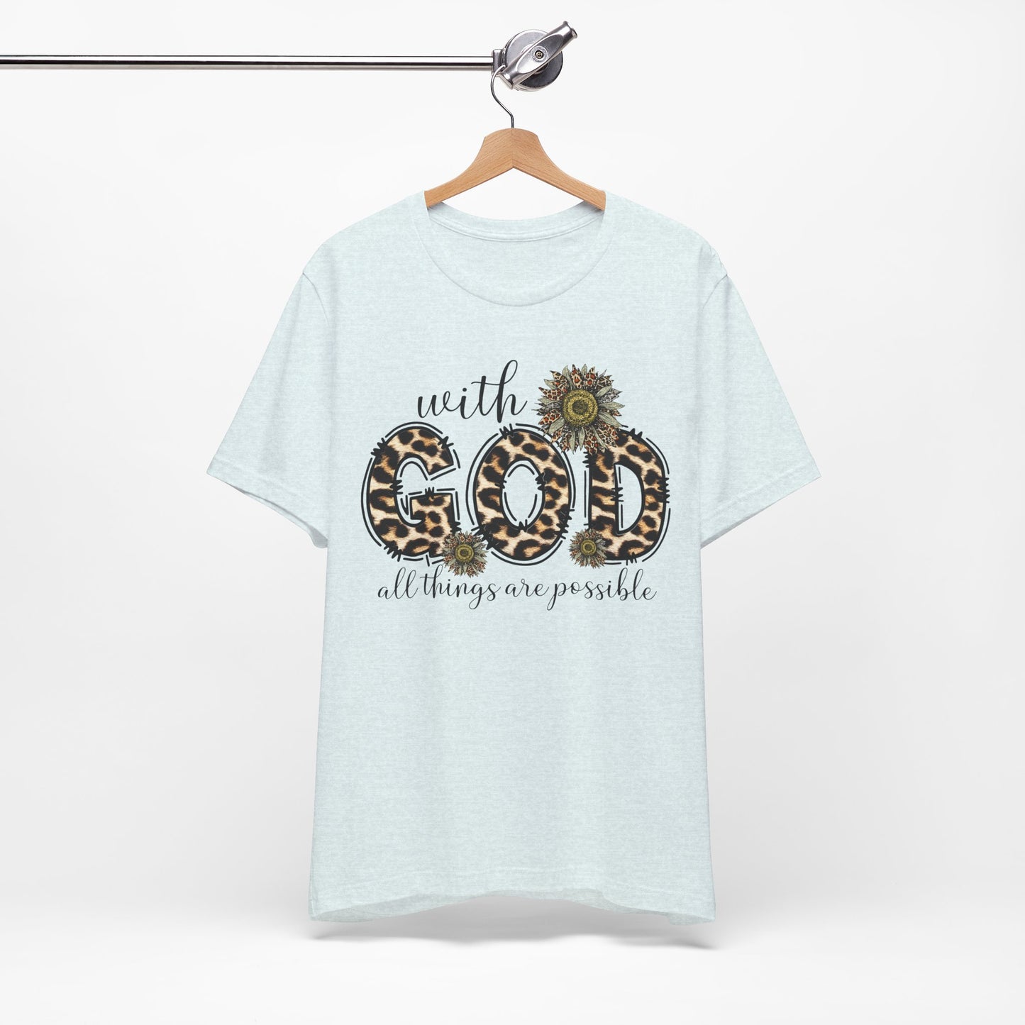 "With God, All Things Are Possible – Leopard Print & Sunflower"