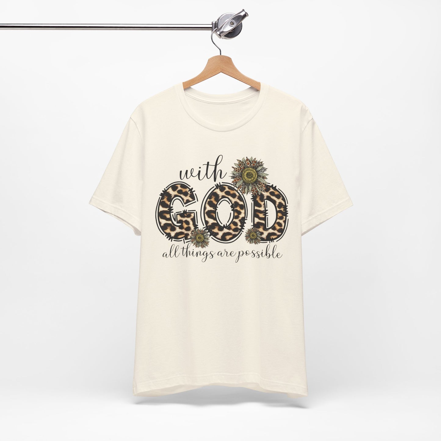 "With God, All Things Are Possible – Leopard Print & Sunflower"