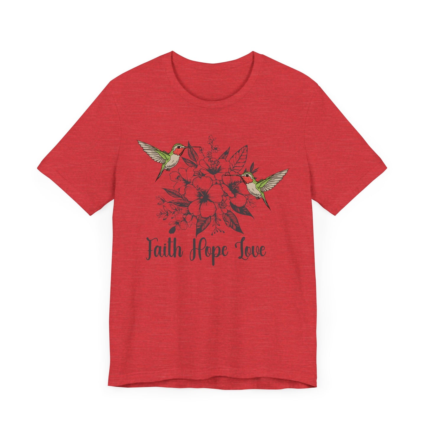 "Floral Faith and Hummingbird Design"