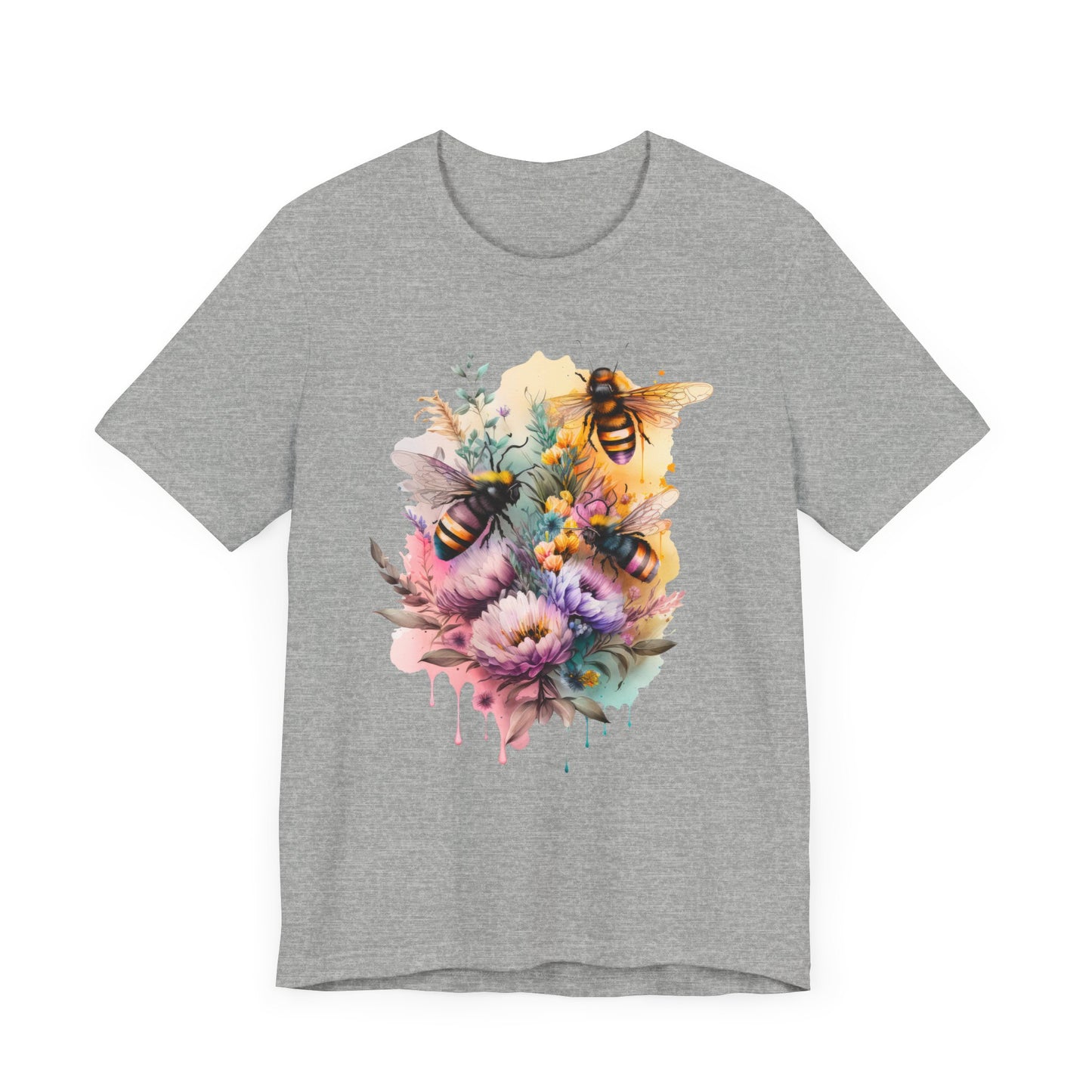 "Bee Bloom Watercolor Art"