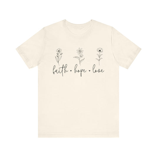 "Faith, Hope, Love Minimalist Floral"
