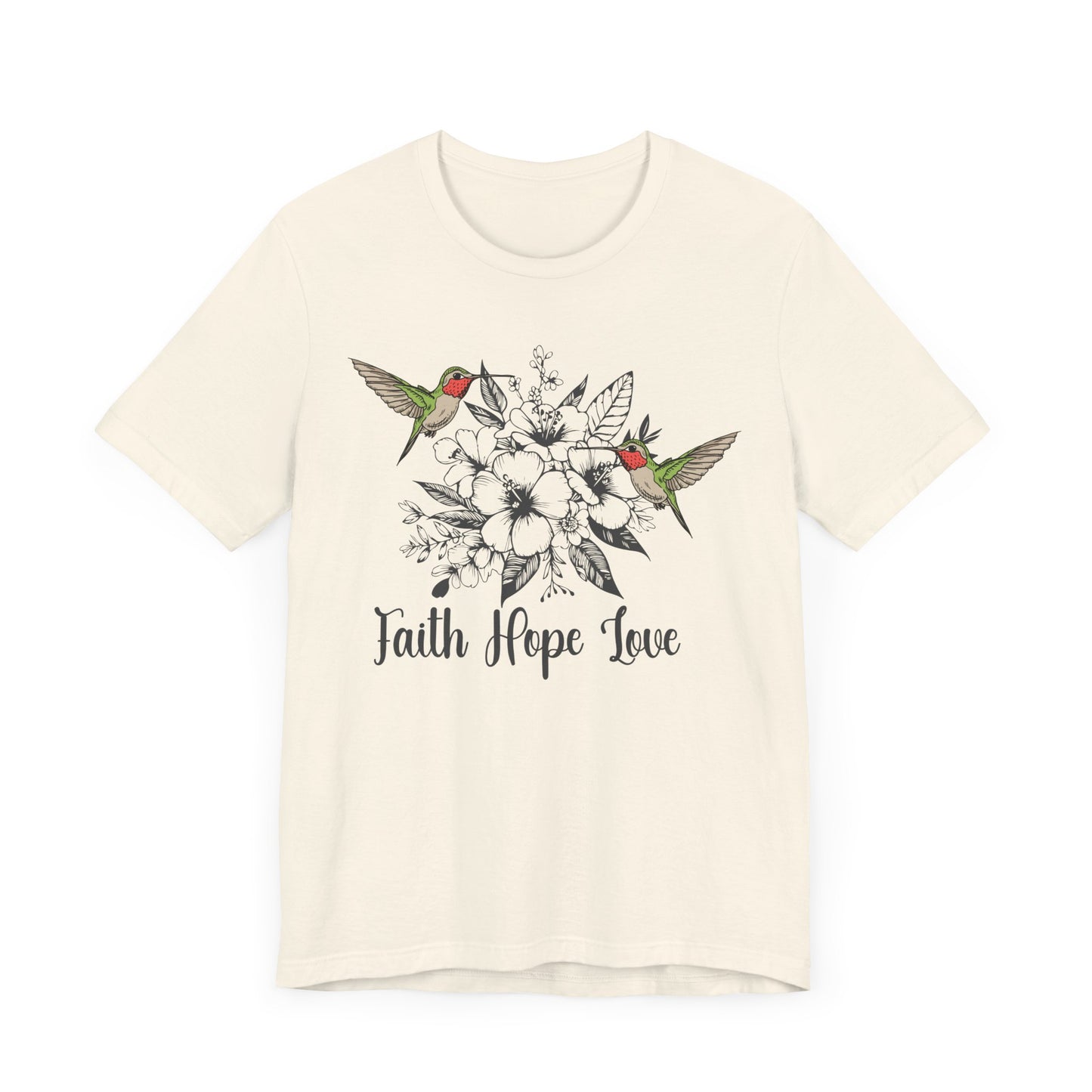 "Floral Faith and Hummingbird Design"