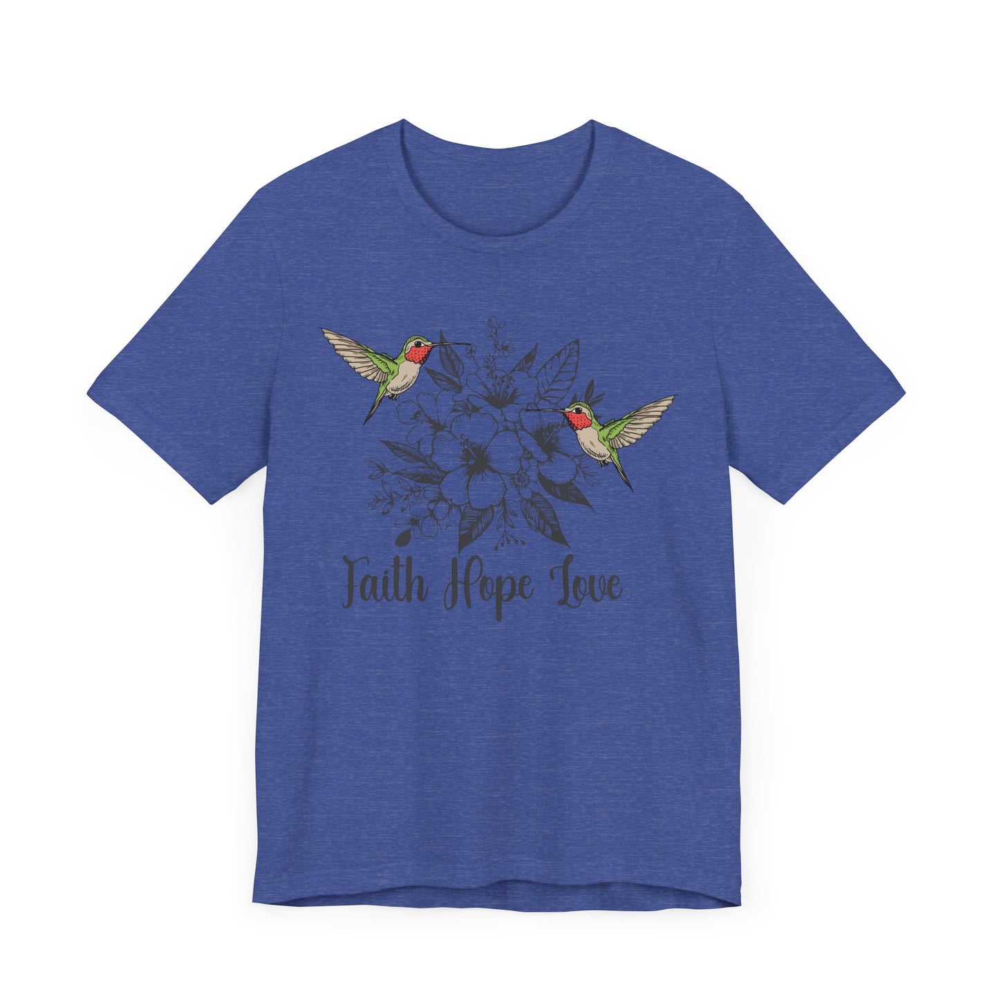 "Floral Faith and Hummingbird Design"