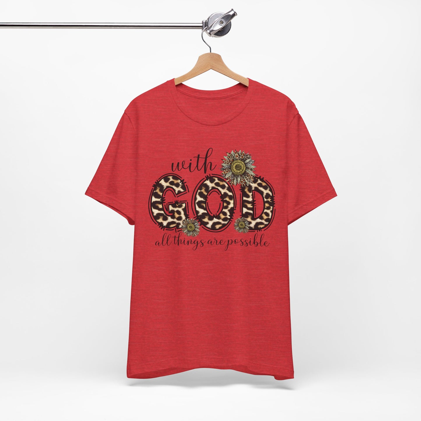 "With God, All Things Are Possible – Leopard Print & Sunflower"
