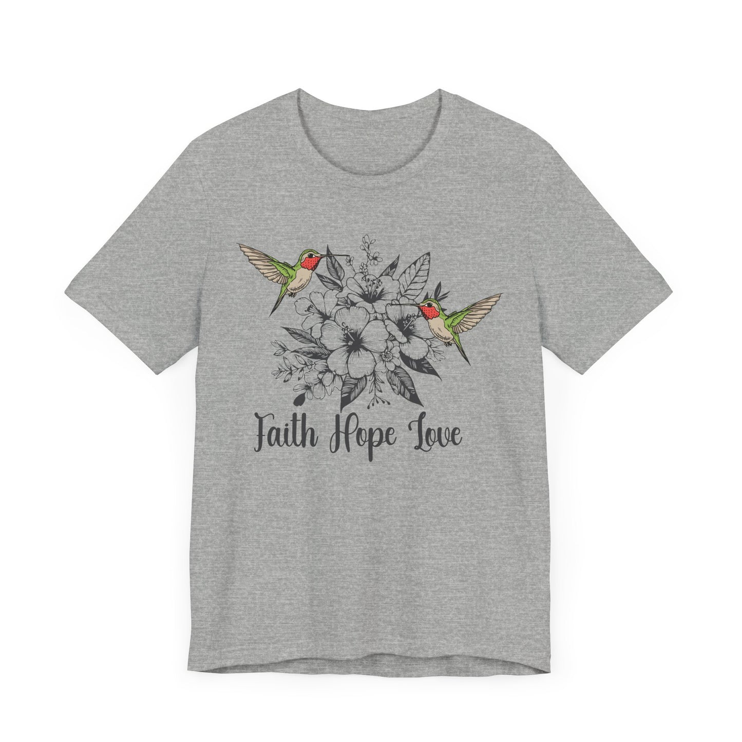 "Floral Faith and Hummingbird Design"