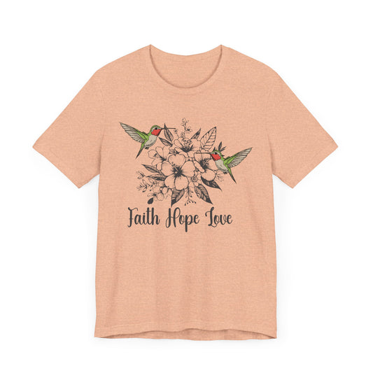 "Floral Faith and Hummingbird Design"