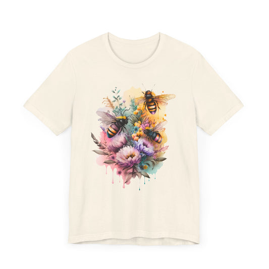 "Bee Bloom Watercolor Art"