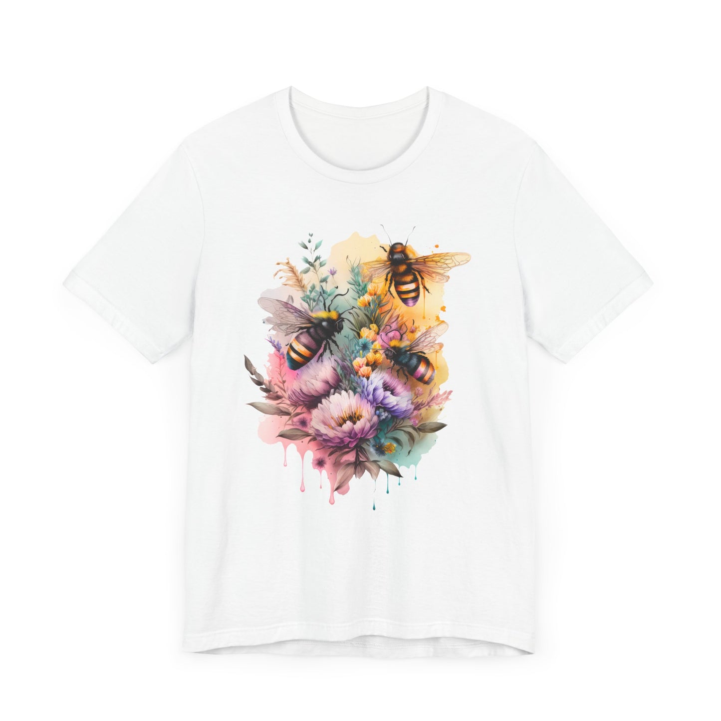 "Bee Bloom Watercolor Art"